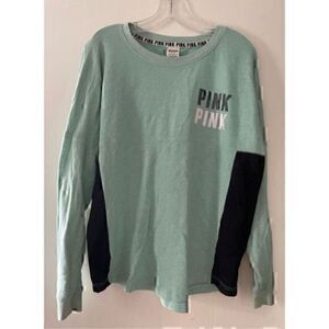 Teal, White & Black long sleeve Tee by Pink from Victoria’s Secret size Medium
